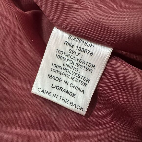 Love Tree Burgundy Soft Cozy Faux Fur Hooded Jacket Size L Womens - Picture 7 of 9